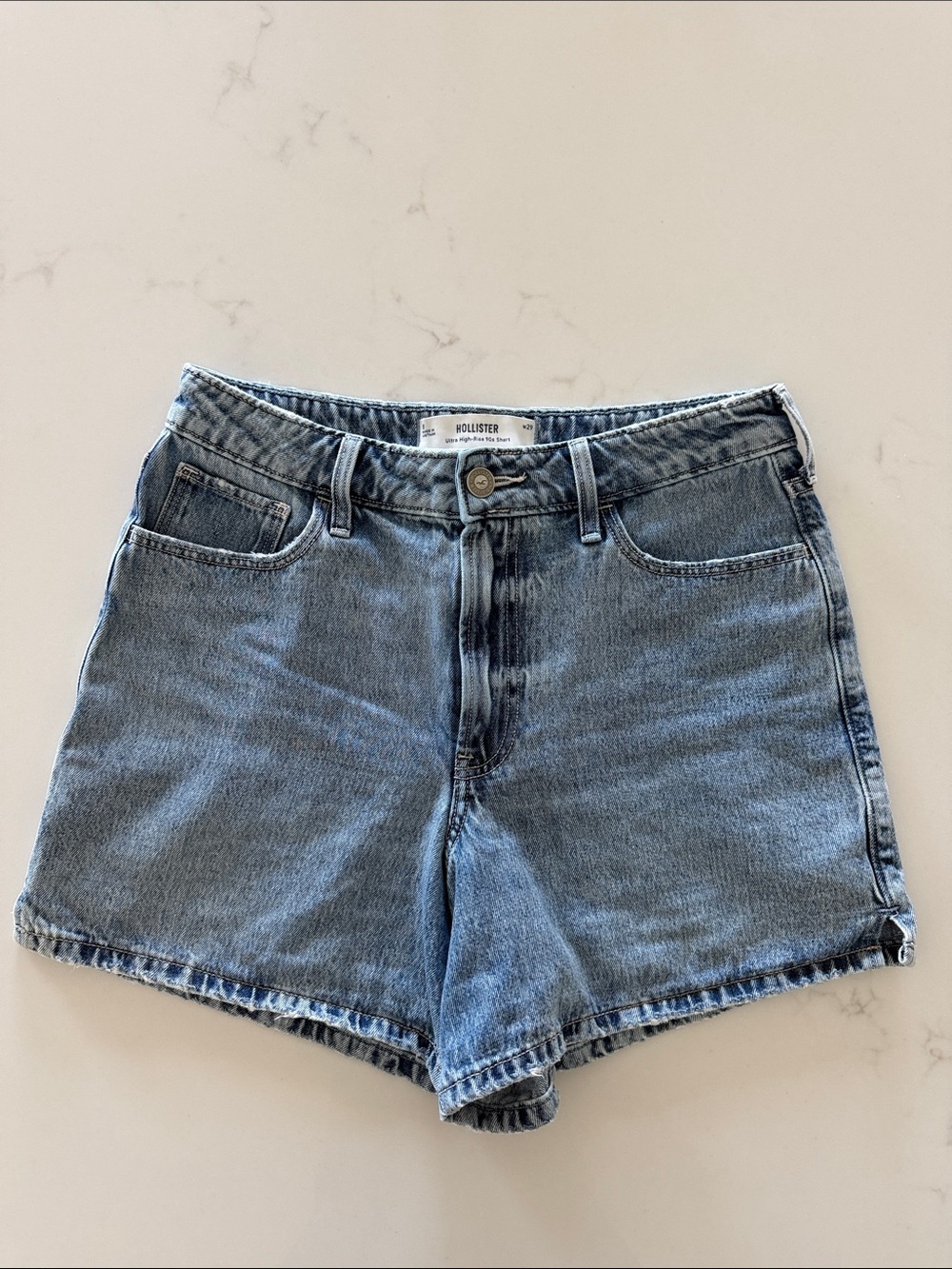 Hollister Ultra High-Rise 90’s Light Blue Denim Shorts